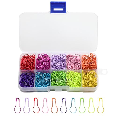 SacJkt - Sacjkt Marqueur Crochet,500 Pièces Marqueur Tricot, 10 Couleurs Epingles A Nourrice Métal avec BoîTe De Rangement Transparente, Marqueurs De Point De Crochet pour Le Tricot - -9%