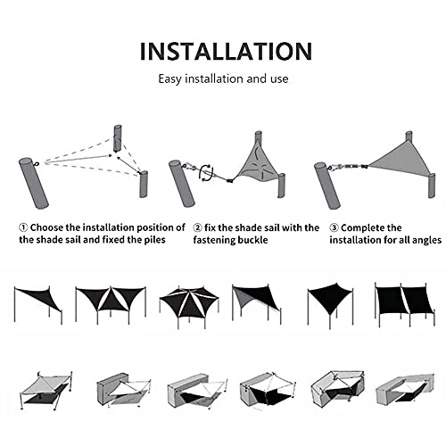 Triangle Sun Shade Sails, UV Block Canopy Awning Triangle Cover for Outdoor Patio Pool Lawn Garden Backyard(Lakeblue 6'5x6'5x6'5) by HIDLY - Image 4