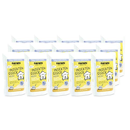 napani - Premium Hundefutter Insektenprotein, Hundenassfutter, schonend gegart, hypoallergen, getreidefrei, kohlenhydratarm, Bio-Brokkoli, Bio-Aprikosen, Bio-Kokosflocken, 15 x 150g