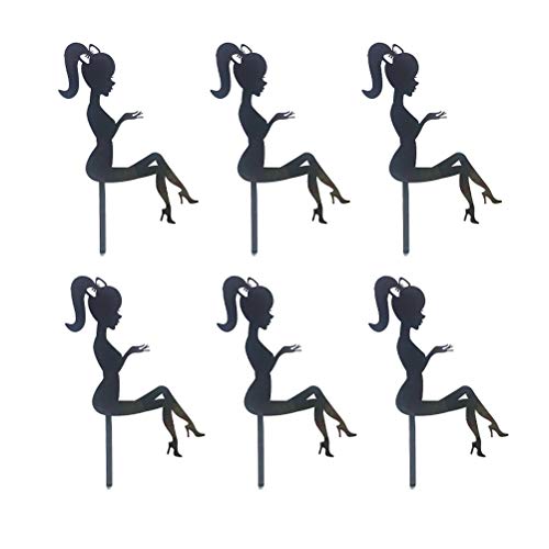 6 peças de salto alto menina bonita picaretas de bolo delicadas coberturas de bolo decorações de bol