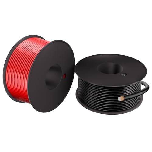 18 Gauge Electrical Wire 2 Pack Total 60ft-Black 30 ft and Red 30 ft Soft Flexible Copper-Clad Aluminum(CCA) 18 AWG PVC Wire for Lamp, Household Appliances RC Toys, Models, Auto, Electronics