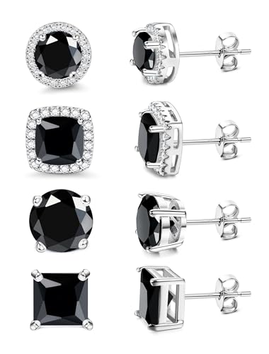 MILACOLATO Black CZ Stud Earrings