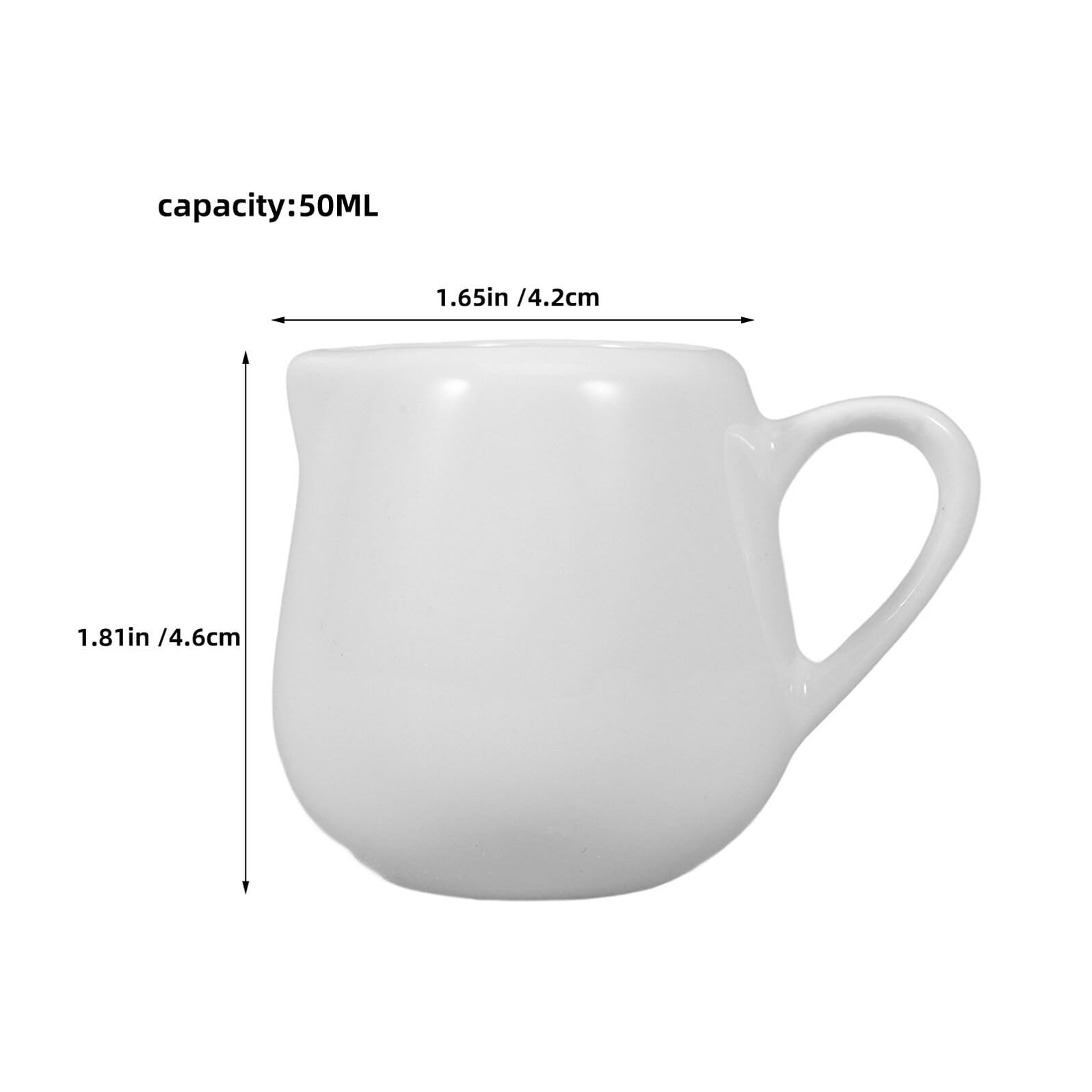 6 Stück Weiße Keramik Milchkännchen 50 Ml Kleine Soßenkännchen mit Griff für Frühstücksbar Elegant Hygienisch Vielseitig zum Servieren von Soßen