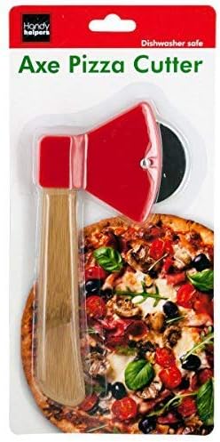 bulk buys Kitchen Essentials Axe Pizza Cutter, 8.25", Brown/Red/Silver
