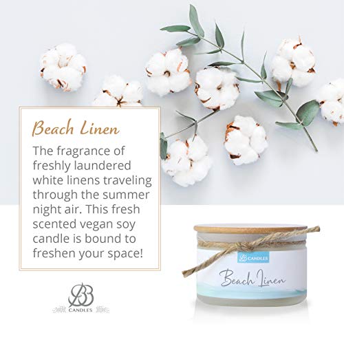 BB Candles Coastal Essentials Natural Soy Hand Poured Candle, Beach Linen Scent, 4oz, 30+ Hours Burn Time - Image 2