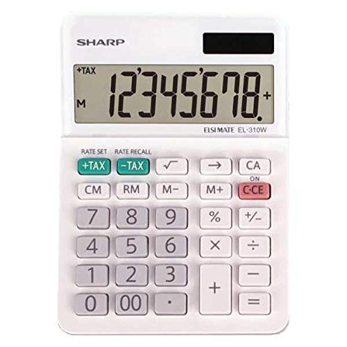 SharpEL-310WB Calculator, White 3.125, 3.38 x 4.75 x 1.0 inches