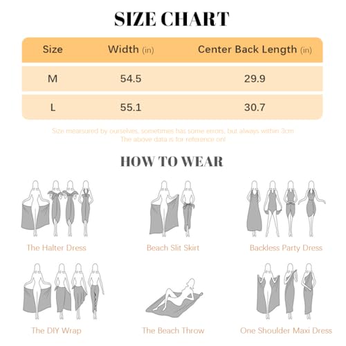 Image of PALAY Beach Wear Dress for Women Stylish Solid Spaghetti Strap Wrap Swimsuit Cover Up Lightweight Sarong Beach Outfits for Women
