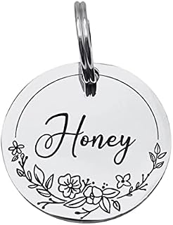 Personalised Engraved Dog ID Tag, Cat Name Tag, Stainless Steel Custom Name Tag