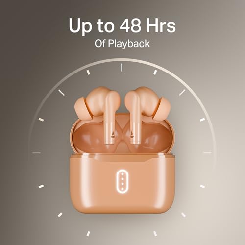 Image of Boat Airdopes 141 Gen 2, 4 Mics ENx Tech, 48 Hrs Playback, Free Music Streaming, Fast Charge, Low Latency, IPX4, v5.4 Bluetooth Earbuds, TWS Ear Buds Wireless Earphones with mic (Orange)