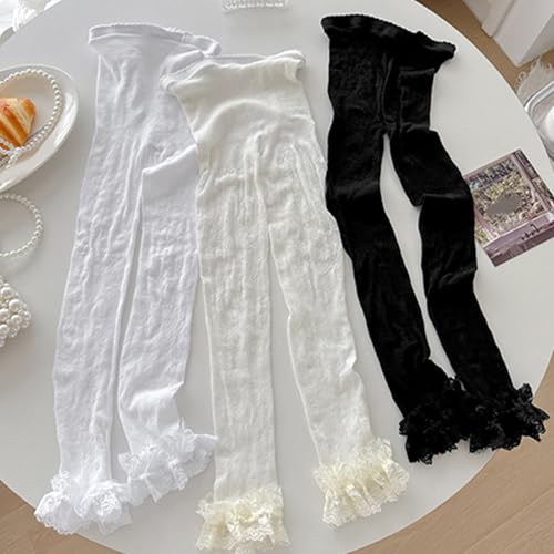 Toddler Socks, Girls Lace Bowknot Sweet Tights Stretchy Nylon Fabric Breathable Wear Soft Leggings Comfortable4