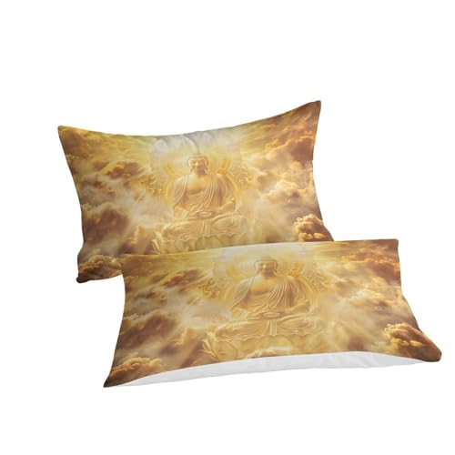 Linge de lit Bouddha 200x200 en microfibre douce impression 3D de qualité - 3