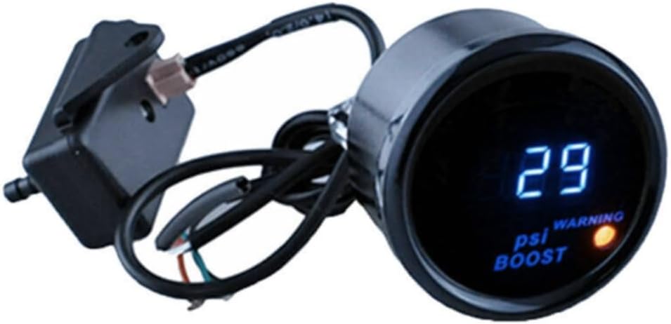 2" 52mm Car Digital Boost Gauge Meter Blue Black Cover Psi for Subaru,for Nissan,for Mitsubishi,for Benz,for Honda,for Chrysler,for BMW,for Audi,for Acura Left 25CTBGMBLBCP,Fit Testing