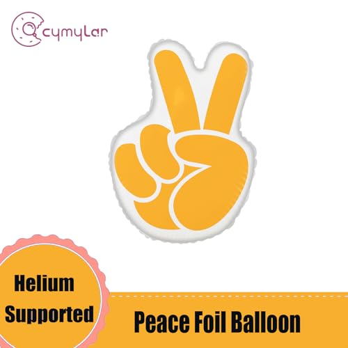 Image of Groovy Balloons 6Pcs Retro Hippie Balloon Daisy Peace Sign Groovy Hand Balloon for Groovy Birthday Party Decorations Groovy Party Decorations Groovy Baby Shower Decor Supplies