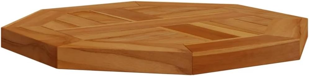 15.7x15.7x1 Inch Octagonal Solid Teak Wood Table Top for Outdoor Patio Dining Coffee Replacement, Weather Resistant Rustic Design Easy to Clean Surface