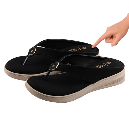 Image of ORTHO CLUB Women's Comfortable Wedge Sandals | Cushioned Sole, Slip-Resistant Design | Lightweight Women Sandal Footwear for Office & Casual Use | Sandal For Women
