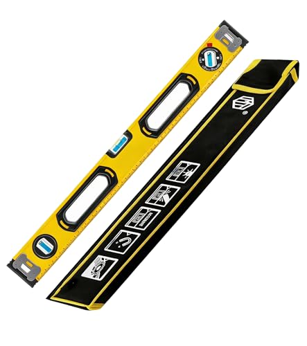 BJDSI Level 32 inch Powerful Magnetic Aluminum Alloy 3 Bubble Level Metric Scales.