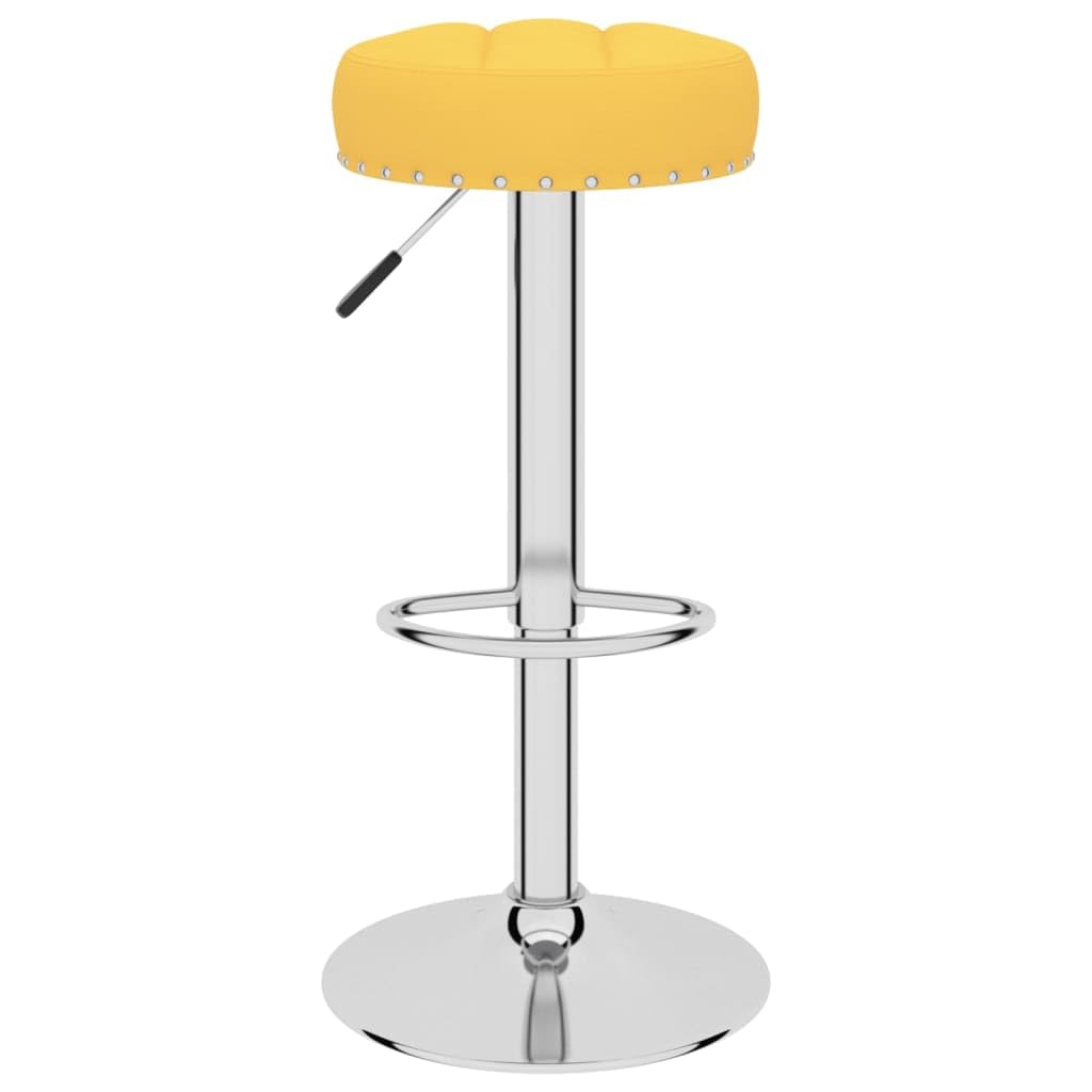 Lot de 2 tabourets de bar en tissu jaune moutarde avec repose-pieds et dossier, réglables en hauteur, pivotants, idéaux pour cuisine, salle à manger, comptoir, table de bar, assise rembourrée