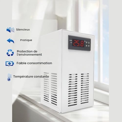 Walfront Refroidisseur D'Aquarium Refroidisseur d'eau à Faible Bruit Refroidisseur D'Aquarium Contrôle Intelligent de la Température pour Aquarium Hydroponique, avec Système de (Prise UE)