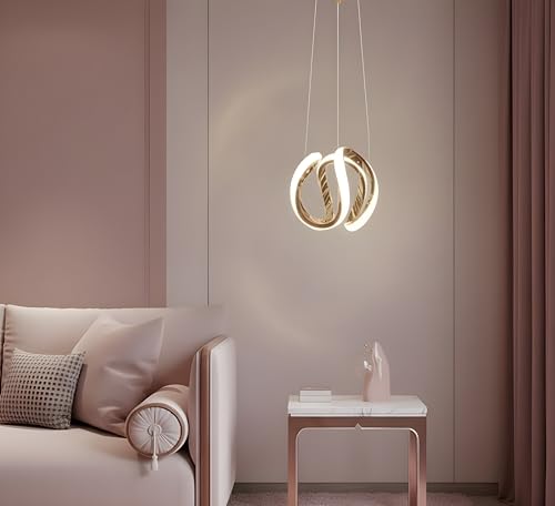 Image of Modern Hanging Pendant Light for Home Decor | 3-Color LED Ceiling Lamp with White, Warm & Neutral Light | Elegant Decorative Hanging Light for Dining Room, Living Room, Bedroom & Kitchen