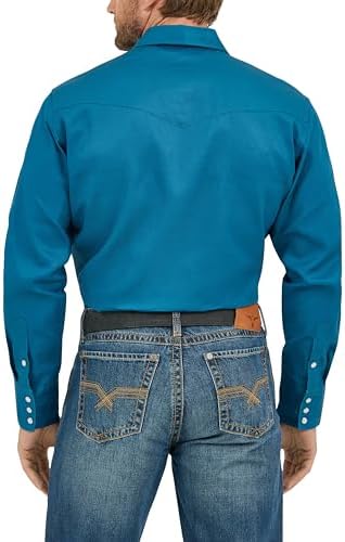 Wrangler Herenwerkshirt met Cowboy Cut, stevige afwerking, lange