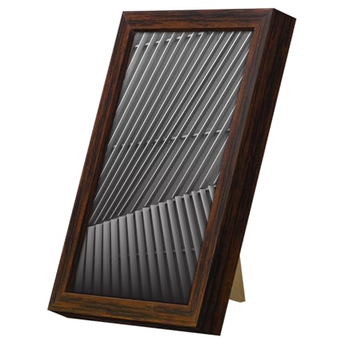 Americanflat 4x6 Picture Frame with Shatter-Resistant Glass - Streamline Collection - Thin Border Photo Frame for Tabletop and Wall Display - Hanging Hardware and Easel Stand Included - Walnut