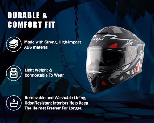 Vega Store Vega Zap Dude D/V Full Face Riding Helmet, Black - Image 3