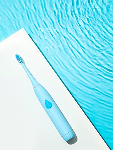 Image of MINISO Electric Toothbrush,AA Battery Powered Electric Brush with Super Soft Bristles for Men & Women, 3 Brush Heads& Travel Toothbrush Case,Blue
