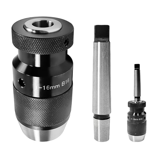 Schnellspannbohrfutter B16-1-16 mm mit MK2 Kegeldorn, Bohrfutter Adapter und Kegeldorn mit Austreiblappen, Ideal für Präzise Bohrarbeiten an Drehmaschinen und Bohrmaschinen Schnellspannbohrfutter B16-1-16 mm mit MK2 Kegeldorn, Bohrfutter Adapter und Kegeldorn mit Austreiblappen, Ideal für Präzise Bohrarbeiten an Drehmaschinen und Bohrmaschinen