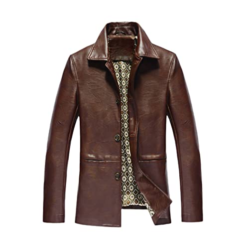 Manteaux en peau de mouton souple homme veste café décontracté mi-saison taille XXL