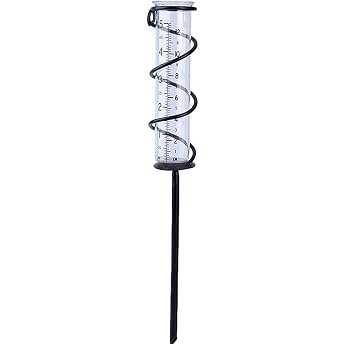 Luckxing Rain gauge rain gauge for garden frost-proof glass replacement spiral rain rain gauge rain quantity weatherproof garden decoration garden stake rain gauge garden decoration for yard