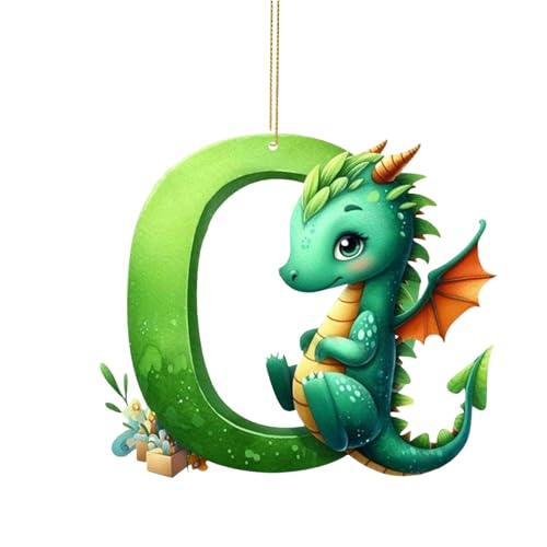 26 adornos navideños con letras de apellido, adornos acrílicos 2D, 26 adornos de letras de apellido para adornos familiares, 26 adornos de letras de apellido, vidrios, pájaros, para colgar en la