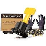 Proxinova Fliesen-Nivelliersystem Kit 100pcs Fliesenabstandhalter, Kratzschutz-System, 2 Schraubenschlüssel, Arbeitshandschuhe, 100 T-Stifte