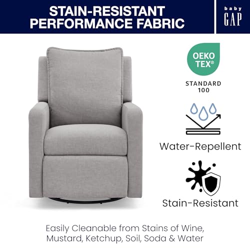 Image of babyGap Harlowe Power Recliner with USB-A & Charging Port by Delta Children - Greenguard Gold Certified - Stain-Resistant Performance Fabric is Oeko-TEX Standard 100 Certified, Ash