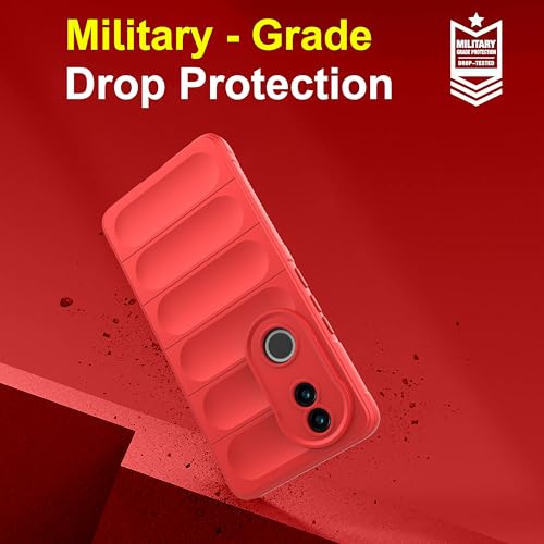 Image of Zapcase Back Case Cover for iQOO Z10R | Compatible for iQOO Z10R Back Cover | Liquid Silicon Magic Case with Camera Protection | Red