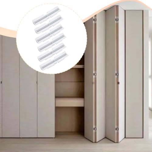 Kit de resortes para puertas de clóset bifold, 6 piezas, herrajes deslizantes ajustables de acero para cierre con tensión, ahorra espacio miniatura 4