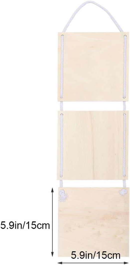 3 Pcs Blank Wood Hanging Board Wall Display Board for Xmas DIY