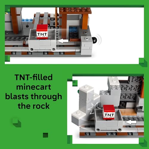 LEGO Minecraft the Pickaxe Mine Kids Toy - Building Set for Boys and Girls - Minecraft Toy for Gaming Fans 8+ - Includes Alex, Miner, and Stray Spider Jockey Minifigure - Birthday Gift Idea - 21277 - Image 3