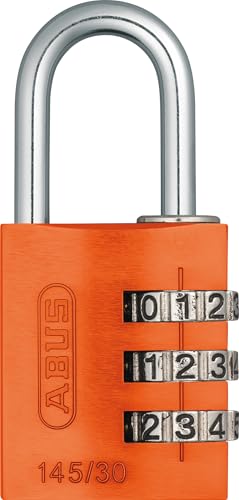 ABUS 145/30 Non-TSA Combination Lock for Hard Cases, Luggage, Resettable, Orange