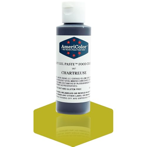 AmeriColor, Chartreuse, 4.5 Ounce Bottle, Soft Gel Paste Food Color