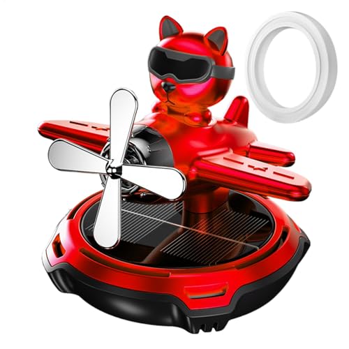 ソーラーカーアロマセラピーディフューザー、車の香水ディフューザー | ロータリー航空機メガネ犬の空気清らかさ,SUV、トラック、セダン、RVのための省エネインテリアツール