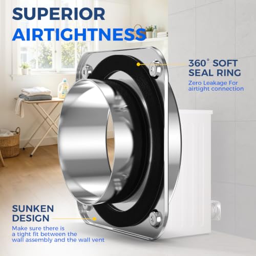 Image of ALORAIR Magnetic Dryer Vent Connector Kit DV180, 4-Inch Quick Connect | Easy Lint Cleaning, Airtight Magnetic Coupling, Includes 2.6 Ft Aluminum Dryers Vent Hose and Clamps