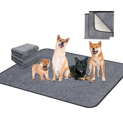 Almohadillas higiénicas para Mascotas, 2 Almohadillas Lavables para Perros, Cambiador para Perros y Gatos, Colchoneta de Entrenamiento para Perros Reutilizable Superabsorbente, 90 x 150 cm