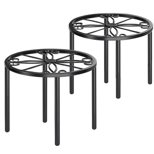 Josmimic Soporte para plantas juego de 2, 20cm/7.8'' Soporte para flores de metal Estante para plantas Soporte para flores Soporte para macetas para salón, dormitorio, balcón y jardín