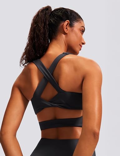 Image of Sports Bras for Women Criss-Cross Back Padded Workout Tank Tops Medium Support Crop Tops for Women