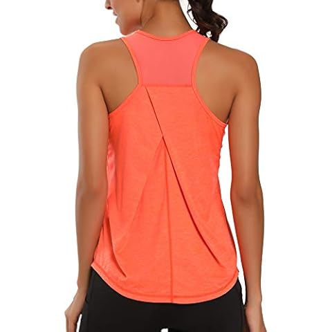 Aeuui Womens Workout Tank Tops with Mesh Back Cover