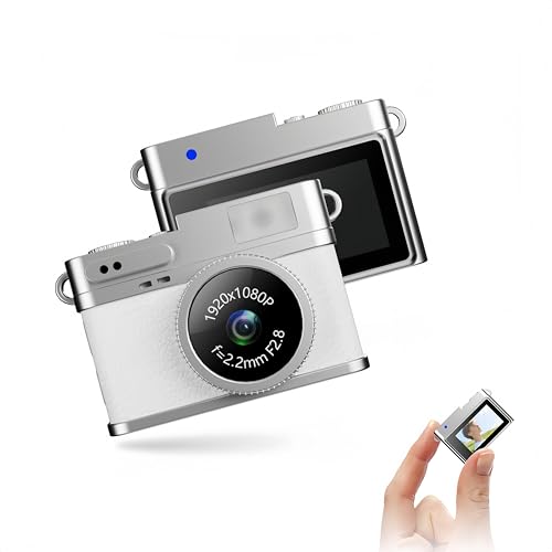 Porte-clés appareil photo rétro blanc Y2K avec écran LCD et USB 32 Go