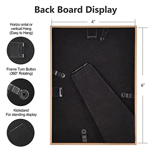 Autjvy 4X6 Picture Frame Gold - Brushed Brass Modern Simple Thin Aluminum Metal Photo Frame With Hd Real Glass, Display For Tabletop And Wall Collage. (2 Pack) #TOP3