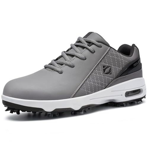 FENLERN Men's Golf Shoes Spiked Waterproof Comfortable...