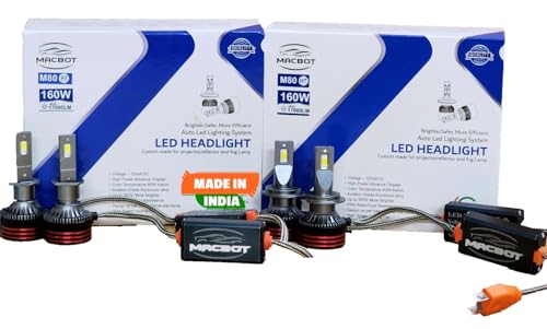 Image of MACBOT Combo Headlight Bulb for ALtroz Kwid Tiber Duster with 2 Year Replacement Warranty(1 Pair each of H7 and H1 160+160 Watt 12 Volt)
