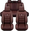 Auto Leder Sitzbezüge Sets für BMW X1 X3 X4 X5 X6 1/3/4/5/6/7 F25 F10 E83 E84 E70 E87 E90 E92 320I F11 F20 F15 F16 F30, Autositzbezüge Sets Rutschfest Wasserdicht Atmungsaktiv Bequem Seat Schonbezüge